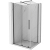 Mexen Velar sprchovací kút 90x110 cm, priehľadná, šedá kartáčovaná 871-090-110-01-66