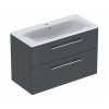 Geberit Selnova Square Umývadlová skrinka 64x99x48 cm, s umývadlom, 2 zásuvky, lávová mat 501.245.00.1