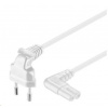 PremiumCord Kabel síťový 230V k magnetofonu se zahnutými konektory 3m bílý kpspm3-90w