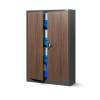 Jan Nowak Kancelárska kovová skriňa KEVIN: antracitovo-orechová 90x140 cm (1386)