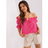 Tmavoružová madeirová romantická blúzka LK-BZ-509355.68P-dark pink S/M