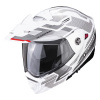Moto přilba SCORPION ADX-2 CARRERA perleťově bílo/stříbrná - S PINLOCKEM XXL