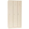 Svařovaná šatníková skriňa Manutan Expert DURO preFI, 3 oddíly, béžová/béžová, otočný uzáver