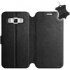 Kryt na mobil Flip puzdro na mobil Samsung Galaxy J5 2016 - Čierne - kožené - Black Leather (5903226495139)