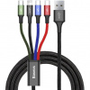 Baseus CA1T4-B01 Fast 4in1 Kabel Lightning, 2x USB-C, MicroUSB 3.5A 1.2m Black 6953156278493
