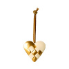 Vianočná plechová ozdoba Braided Heart Gold