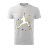 Bouldering lezec - Tričko detské bavlnené - 134 cm/8 rokov ( Svetlosivý melír )