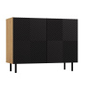 TOPESHOP KAMA 2K moderná dvojdverová komoda, čierna / dub Artisan