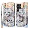 Peňaženkové 3D puzdro na Samsung Galaxy S24 Ultra 5G - Two Loving Cats
