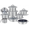 15-dielna sada hrncov a panvíc z nehrdzavejúcej ocele BestBerg / strieborná