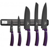 BERLINGERHAUS Sada nožov s magnetickým držiakom 6 ks Purple Metallic Line (BH-2681)