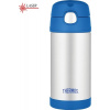 Thermos detská termoska s brčkem - modrá 355 ml