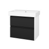 Dreja Skrinka pod umývadlo BONO SZZ2 70 (umývadlo Glance) - N01 Biela lesk / Úchytka T33 - čierna mat / N03 Graphite