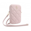 Guess PU Quilted 4G Metal Logo Taška na Telefón so Zipom Pink 14536075