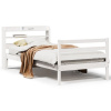 Posteľný rám s čelom biely 90x200 cm masívna borovica-ForU-3306640