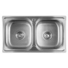 Aqualine Nerezový dvojdrez 81x18x46 cm + sifón AQ004 SPH AQ8146B