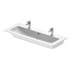 Duravit ME by Starck - Nábytkové dvojumývadlo, 123x49 cm, 2 otvory na batérie, s WonderGliss, biela 23611200241