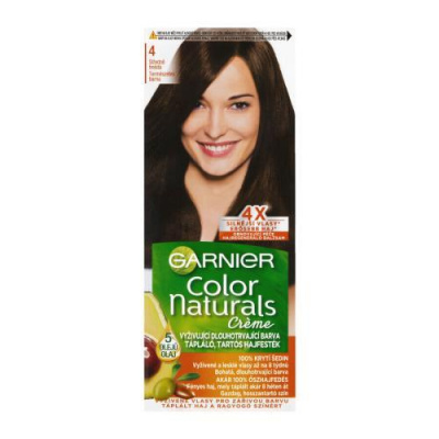 Garnier Color Naturals Créme permanentná žiarivá farba na vlasy 40 ml odtieň 4 natural brown pre ženy