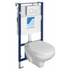 Závesné WC TAURUS s podomietkovou nádržkou a tlačidlom Schwab, biela LC1582-SET5