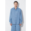 Rifľová košeľa A.P.C. chemise math pánska, voľný strih, s klasickým golierom, COGXX-H12584