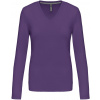 KARIBAN VINTAGE V-NECK K382 / Dámske tričko s dlhým rukávom - purple XXXL