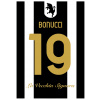 Superfutbal Maketa dresu Juventus Turín, čiena / biela Rozmer: A3, Meno a číslo: Bonucci 19