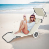 LEŽADLO SKLADACIE ZÁHRADNÉ PLÁŽOVÉ KRESLO VOZÍK NA KOLIESKACH LEŽADLO SO STRIEŠKOU
