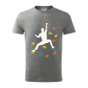 Bouldering lezec - Tričko detské bavlnené - 134 cm/8 rokov ( Tmavosivý melír )
