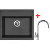 Granitový drez Sinks SOLO 560 Pureblack + drezová batéria VITALIA