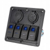 4-MIESTNY PANEL PREPÍNAČ LED RV 2XUSB