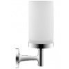 Duravit Starck T - Pohár na kefky a pastu s držiakom, chróm/mliečne sklo 0099311000