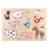 Drevené zábavné vkladacie puzzle so zvukom, Farma 3D Adam Toys