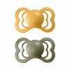 Bibs symetrické cumlíky silikón 2 ks Supreme 6-36 mesiacov Honey-bee-olive