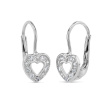 Stříbrné náušnice srdíčka pro děti se Swarovski® Zirconia SILVEGOB70455SW