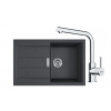 FRANKE SETT115Č tectonitový drez 780x500 mm S2D 611-78 Čierna+batéria FS 3230.031 Chróm FRA 143.0687.348