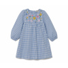 Tchibo - Detské tkané šaty - pre dievčatá - veľ. 122/128 - farba: modrá/s károvaným vzorom