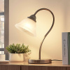 Stolná lampa Lindby Mialina, 42 cm, biela, sklo, kov - 9620341