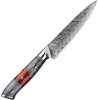 IZMAEL Damaškový kuchynský nôž Yamiyo Utility/Červená/Sivá 12 cm
