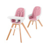 KINDERKRAFT SELECT Stolička jedálenská 2v1 Tixi Pink, Premium 60x40x35 biela