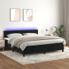 zahrada-XL Posteľ boxsping s matracom a LED čierna 180x200 cm zamat 3134419
