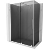 Mexen Velar, sprchový kút s posuvnými dverami 140 x 85 cm, 8mm šedé sklo, biela matná, 871-140-085-41-20