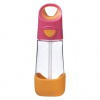 B.box Fľaša na pitie so slamkou 450ml Varianta: Ružová/Oranžová