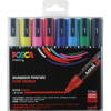 POSCA akrylový popisovač PC-5M - stredne jemný hrot - 1,8 - 2,5 mm - 8 ks súprava - štandardná