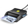 AXAGON CRE-SM3SD, USB-A FlatReader čtečka Smart card (eObčanka) + SD/microSD/SIM, kabel 1.3 m