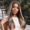 Žiarivá melírovaná parochňa Joy so sieťkou (lace front)