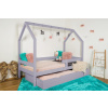 MAXIDO Dětská postel domeček Snílek s přistýlkou 180x80 šedá (Český výrobek)