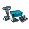 Makita Aku bezuhlíkový príklepový skrutkovač Li-ion LXT 18V/2,0 Ah, Makpac DHP485RAJ