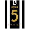 Superfutbal Maketa dresu Juventus Turín, čiena / biela Rozmer: A3, Meno a číslo: Arthur 5