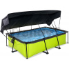 Bazén so strieškou a filtráciou Lime pool Exit Toys oceľová konštrukcia 220*150*65 cm zelený od 6 rokov