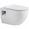 CERANO - Závesná WC misa Dure, Rimless + UF sedátko - biela lesklá - 51x35 cm